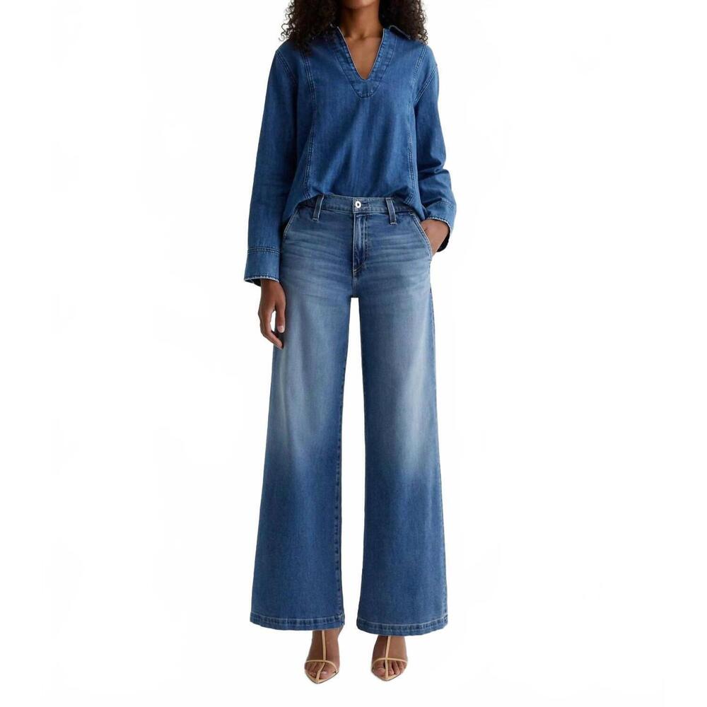 NEW AG JEANS stella low palazzo jean in nautical mile